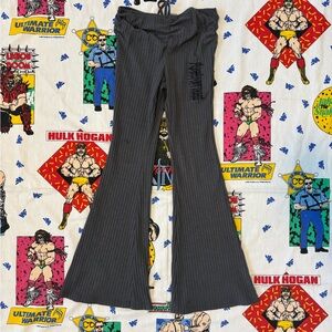 Pharaoh Apparel Black Ribbed Flared Pants Small/Medium